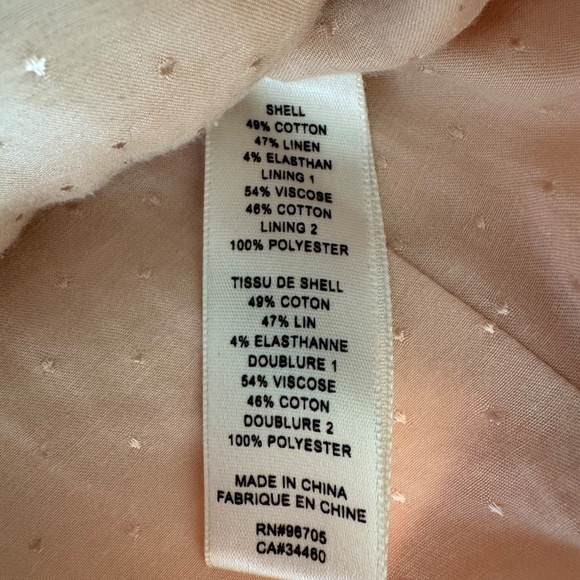 Rebecca Taylor Tailored Pink linen pantsuit wide leg size 8 - Picture 12 of 12